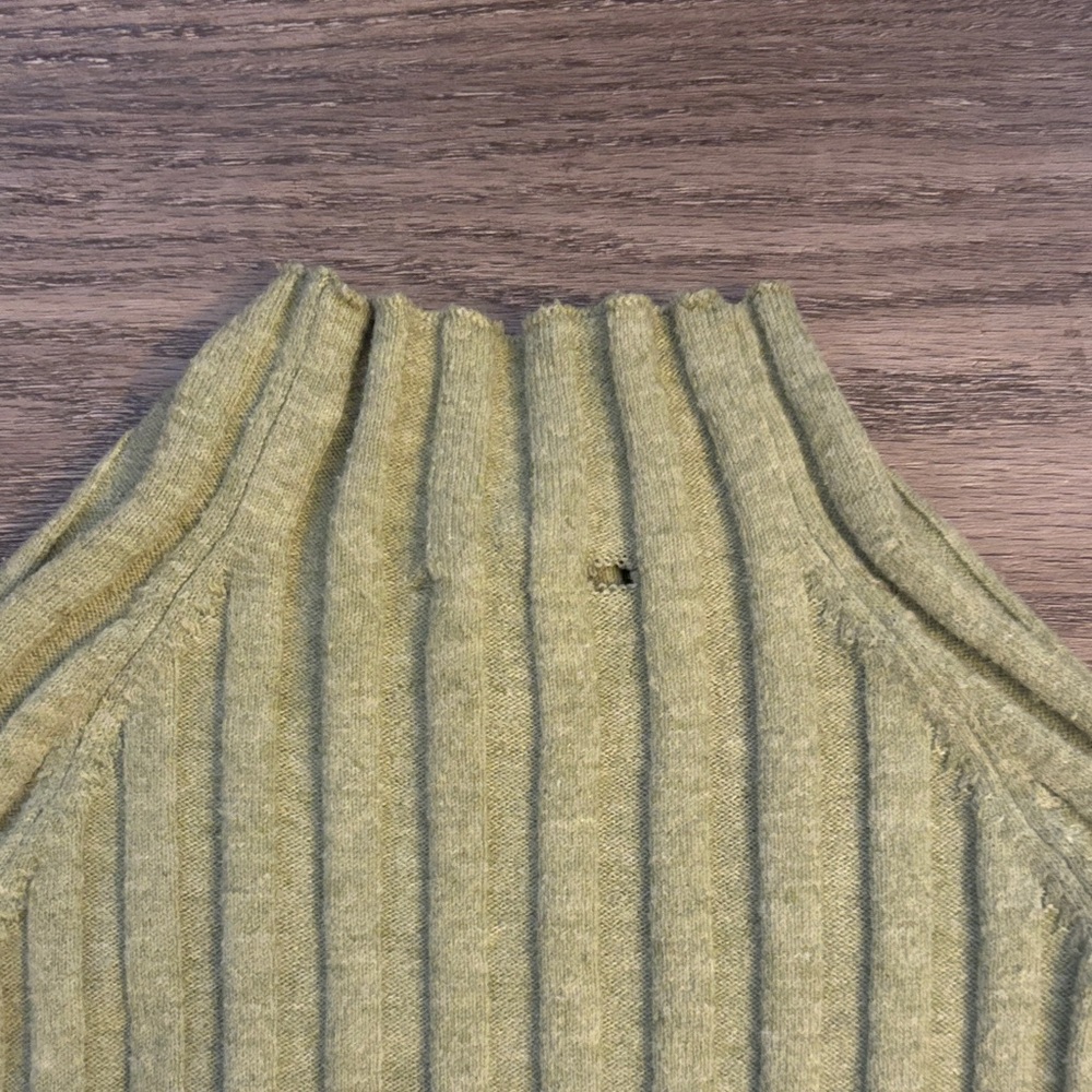 Green Ribbed Women's longsleeve - Picture 3 of 4